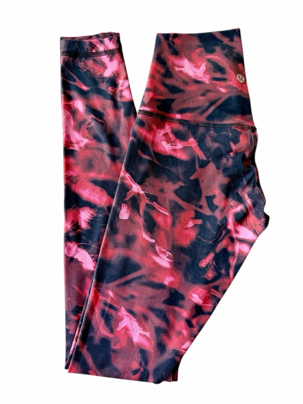 Lululemon Align Leggings Red Black Marble Print High Rise Size 2 25” Length